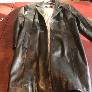 Leather trench coat